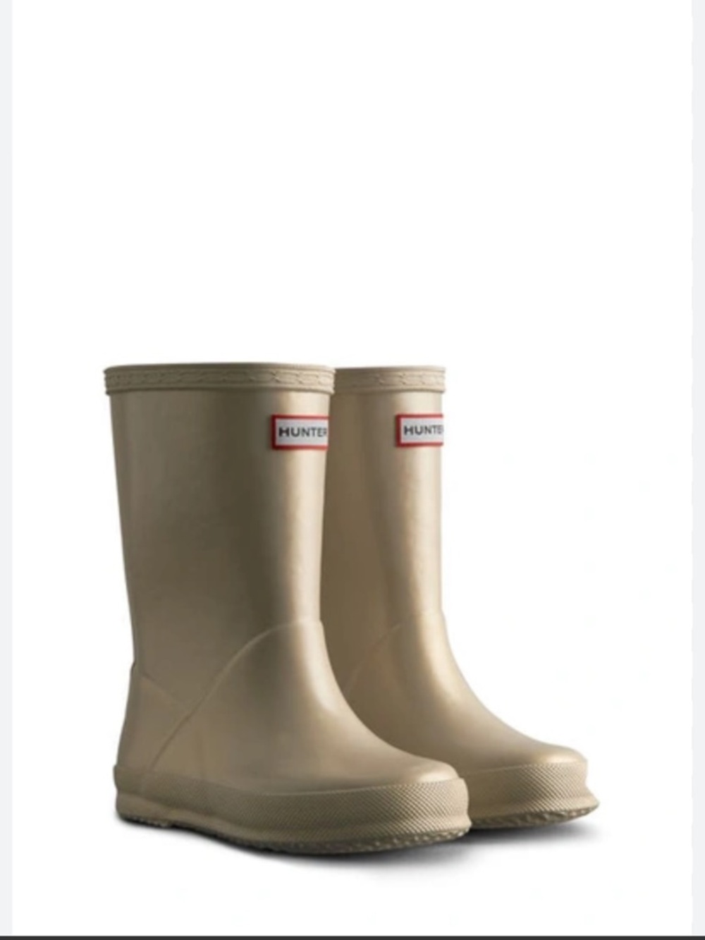 HUNTER KIDS' FIRST CLASSIC NEBULA WATERPROOF RAIN BOOT IN PALE GOLD SIZE 8US